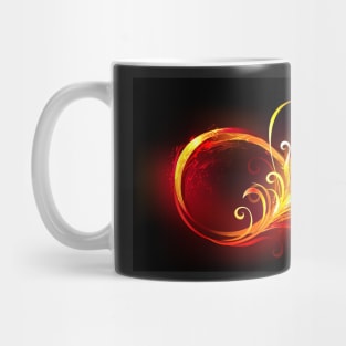 Fiery Infinity Symbol with Peacock Feather Mug